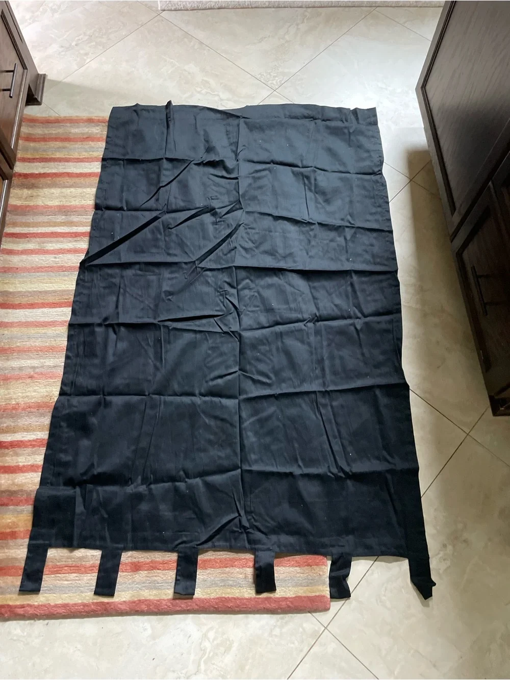 Black Curtain Panel with Tab Top
